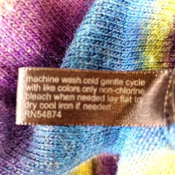 The Limited Sweater Womens Small Short Sleeved Rainbow Striped Soft Stretch‎ - Picture 6 of 7